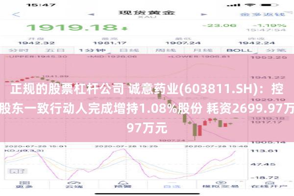 正规的股票杠杆公司 诚意药业(603811.SH)：控股股东一致行动人完成增持1.08%股份 耗资2699.97万元