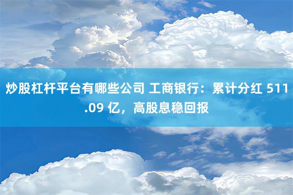 炒股杠杆平台有哪些公司 工商银行：累计分红 511.09 亿