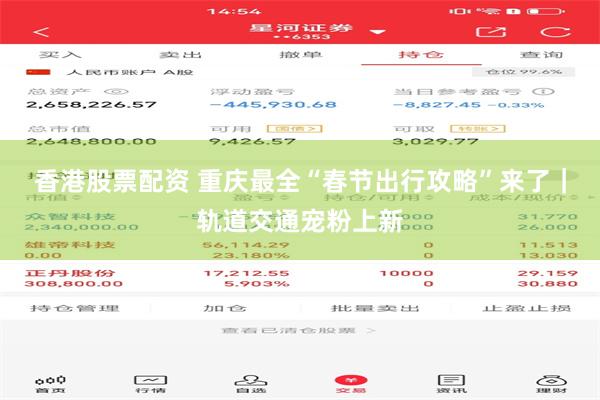 香港股票配资 重庆最全“春节出行攻略”来了｜轨道交通宠粉上新